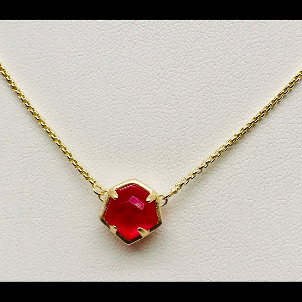 KendraScott Jaxon sage Azalea Dichroic G necklace